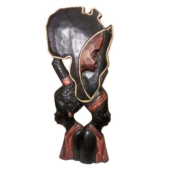 Vintage African Sculptural Wall Hanging , Home Decor, African Wood Carving, Art - Picture 5 of 16